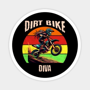 Dirt Bike Diva Racing Motorcycle Motocross Dirt Track Rider Motorbike Magnet